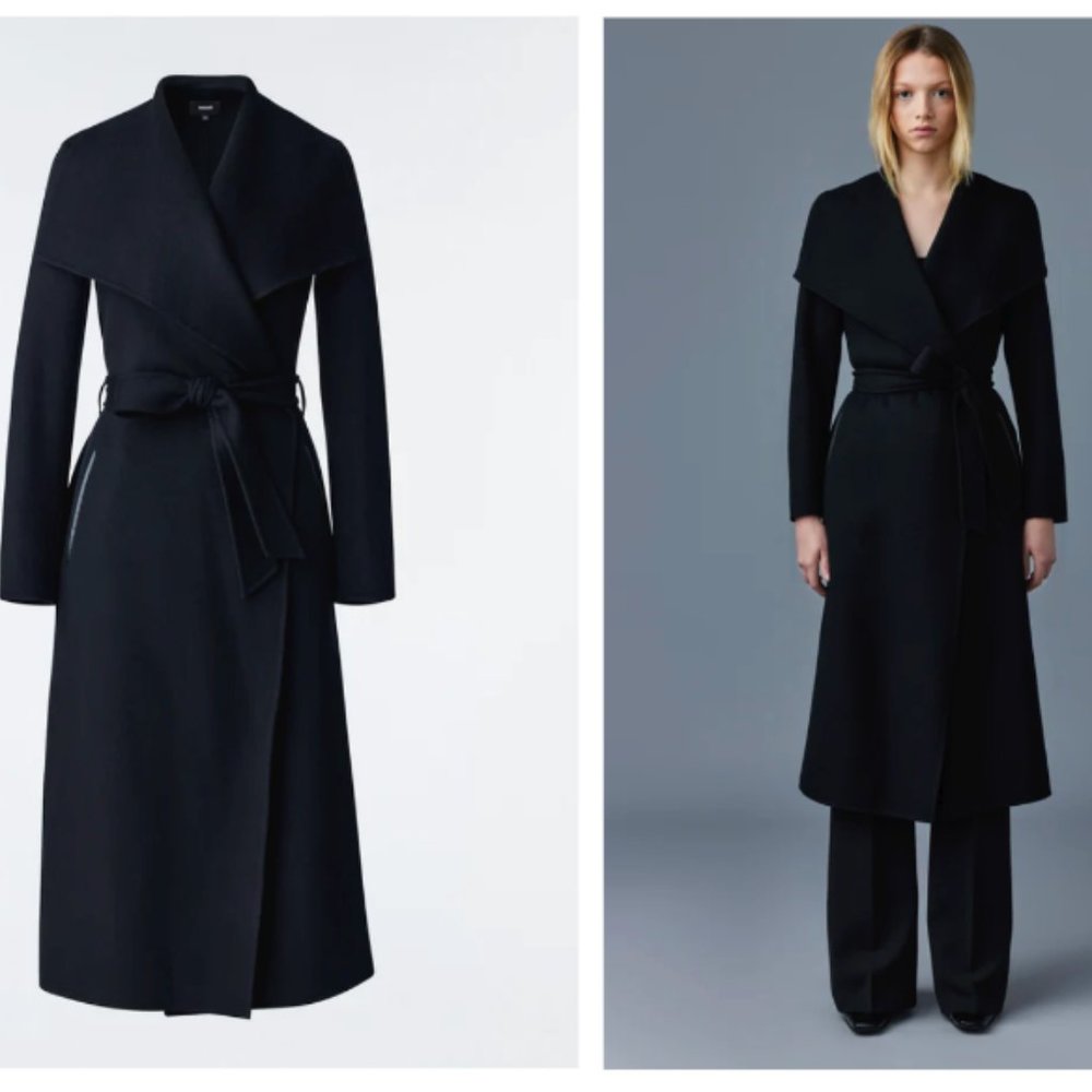 Mackage Mai Double-face wool wrap coat - Black, S